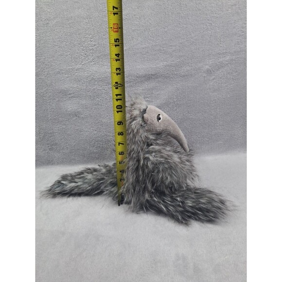 Jellycat Plush Arnie Anteater Retired Stuffed Animal Toy Shaggy Grey Gray Fur - Picture 3 of 11